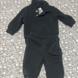 MARCS Charcoal Knit Baby Ensemble